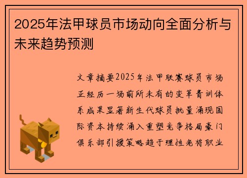 2025年法甲球员市场动向全面分析与未来趋势预测